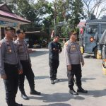 Menjelang tahapan Pungut Suara Pemilu 2024, Kapolres Langkat cek kesiapan Kendaraan Dinas dan Personel Dalmas.