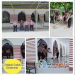 Personil Polsek Dolok Merawan Bersihkan Mesjid Al Abraar Menyambut Bulan Suci Ramadhan 1445 H