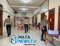 Pengamanan Operasi “Mantap Brata Toba 2023-2024” di Kantor KPU Kabupaten Nias Selatan