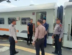 Antisipasi Tindak Kriminal, Sat Binmas Polres Tebing Tinggi Lakukan Sambang ke Stasiun Kereta Api