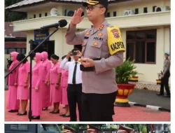 Kapolres Nias Selatan Pimpin Upacara Sertijab Kabag Ren dan Kapolsek