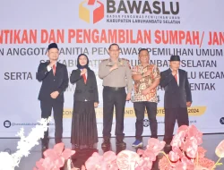 Pelantikan Panwascam Labuhanbatu Selatan Sukses Digelar: Kesiapan Menghadapi Pemilu 2024