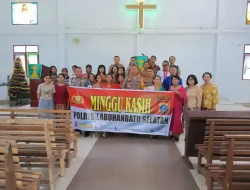 Polres Labuhanbatu Selatan Gelar Minggu Kasih di Gereja HKBP Pardomuan Nauli