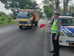 Satlantas Polres Batubara Gelar Patroli Kibas Bendera, Ciptakan Kamseltibcar di Jalinsum