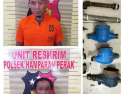 Satreskrim Polsek Hamparan Perak Bekuk Dua Pencuri Cover Meteran PDAM
