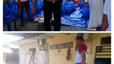 Polsek Hamparan Perak Sembelih 1 Ekor Lembu untuk Kurban Idul Adha 1445
