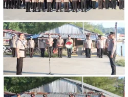 Polres Nias Selatan Gelar Upacara Tabur Bunga Sambut HUT Bhayangkara Ke-78