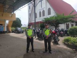 Jaga Keamanan Ibadah Minggu, Polres Tebing Tinggi Patroli dan Amankan Gereja