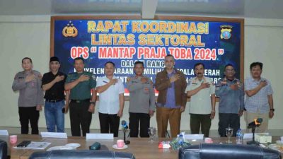 Persiapan Pilkada 2024: Polres Tanah Karo dan Instansi Terkait Gelar Rapat Koordinasi Lintas Sektoral Ops Mantap Praja Toba 2024