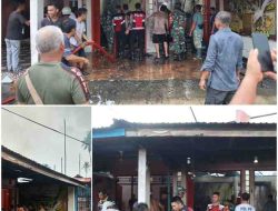 Polres Nias Selatan Bersama Warga Padamkan Kebakaran Rumah di Kelurahan Pasar Teluk Dalam