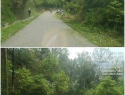 Gotong Royong Desa Pardomuan Dihadiri Camat Ajibata dan Para Tokoh Masyarakat