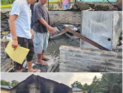 Polsek Indrapura Bersama Tim Inafis Polres Batu Bara Tinjau Lokasi Kebakaran di Desa Laut Tador