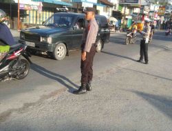 Polsek Indrapura Gelar Pengaturan Lalu Lintas di Jalinsum Simpang Tanjung Kuba