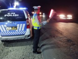 Polres Batu Bara Laksanakan Patroli Blue Light di Titik Rawan Kecelakaan dan Kemacetan