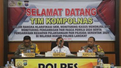 Kompolnas Kunjungi Polres Langkat untuk Pantau Pengamanan Pilkada Serentak 2024