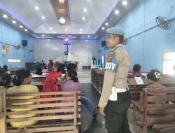 Polsek Medang Deras Lakukan Pengamanan di Gereja HKBP Pagurawan