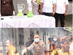 Kapolres Serdang Bedagai Hadiri Pemusnahan Barang Bukti di Kejari Serdang Bedagai
