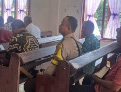 Bhabinkamtibmas Polsek Bosar Maligas Pantau Keamanan Ibadah Minggu di Gereja HKBP Exaudi