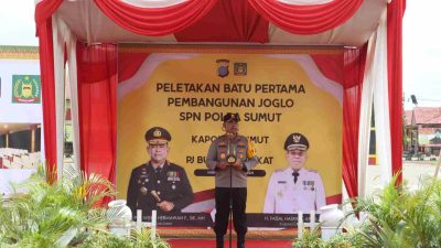 Kapolda Sumut Lakukan Peletakan Batu Pertama Pembangunan Joglo di SPN Polda Sumut