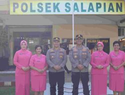 Kapolres Langkat Tinjau Polsek Salapian, Tegaskan Pentingnya Sinergi dan Dukungan Bhayangkari