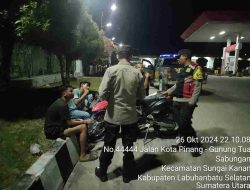 Polsek Sei Kanan Laksanakan Giat Patroli KYRD Di Wilayah Hukumnya