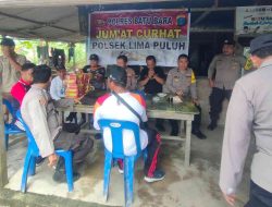 Polsek Lima Puluh Gelar Program Jum’at Curhat dan Penyuluhan Kamtibmas di Desa Gambus Laut