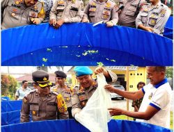Polres Simalungun Dukung Ketahanan Pangan Lewat Penaburan 7.500 Bibit Ikan dengan Metode Bioflok