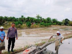 Bhabinkamtibmas Polsek Medang Deras Dukung Program Ketahanan Pangan Presiden di Batu Bara