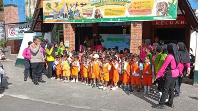 Kapolsek Siantar Barat Berikan Edukasi Kamtibmas kepada TK Kemala Bhayangkari 06 di Wisata Taman Hewan
