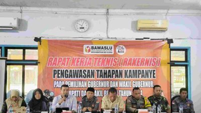 Kapolsek Indrapura Hadiri Rapat Kerja Teknis Pengawasan Kampanye Pilkada 2024 di Sei Suka, Batu Bara