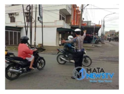 Personel Satlantas Polres Batu Bara Gelar Pengaturan Lalu Lintas di Sejumlah Titik Strategis