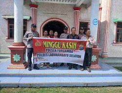 Kapolres Labuhanbatu Selatan Gelar Minggu Kasih di Gereja GKPS Cikampak, Desa Aek Batu