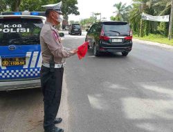 Satlantas Polres Batu Bara Lakukan Pengaturan Lalu Lintas di Beberapa Titik Rawan