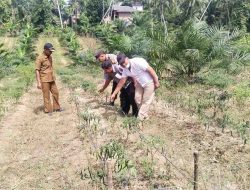 Bhabinkamtibmas Bersama Petugas Pertanian Lakukan Penanaman Perdana Kacang Tanah di Desa Alur Gadung