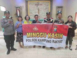 Kapolsek Kampung Rakyat Gelar Kegiatan “Minggu Kasih” di Gereja Katolik