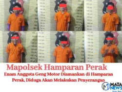 Enam Anggota Geng Motor Diamankan di Hamparan Perak, Diduga Akan Melakukan Penyerangan