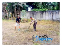 Bhabinkamtibmas Kelurahan Toba Dorong Warga Bersihkan Lahan Kosong untuk Mendukung Ketahanan Pangan