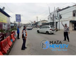 Pengaturan Lalu Lintas dan Live Report di Pos PAM II Lima Puluh, Batu Bara