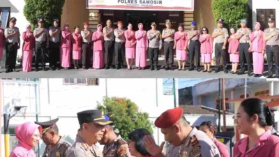 14 Personel Polres Samosir Naik Pangkat, Awali Tahun 2025 dengan Prestasi