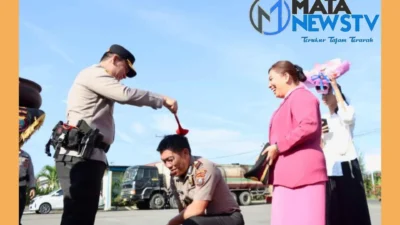 Polres Pelabuhan Belawan Gelar Upacara Kenaikan Pangkat untuk 39 Personel