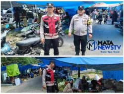 Unit Samapta Polsek Sei Kanan Laksanakan Patroli di Pasar Tradisional Pekan Langgapayung, Antisipasi Premanisme dan Gangguan Kamtibmas