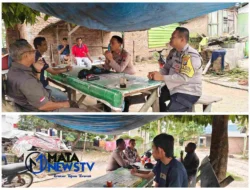 Kapolsek Indrapura Laksanakan Sambang Cooling System di Desa Simodong untuk Jaga Harkamtibmas