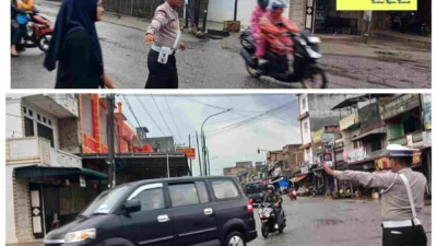 Personil Satlantas Polres Batu Bara Gelar Pengaturan Lalu Lintas di Berbagai Titik Strategis