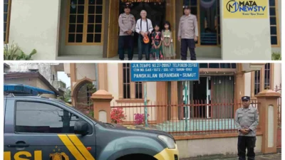 Polisi Rutin Amankan Gereja di Langkat, Pastikan Umat Nasrani Beribadah dengan Nyaman