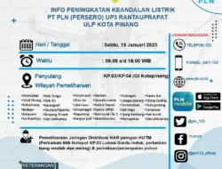 PLN Kotapinang Akan Lakukan Pemadaman Listrik Terjadwal pada 18 Januari 2025