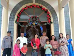 Bhabinkamtibmas Amankan Ibadah Minggu di Gereja HKBP Mayang