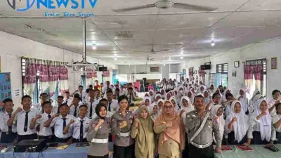 Satlantas Polres Batu Bara Gelar “Police Goes to School” di SMPN 1 Lima Puluh