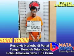 Residivis Narkoba di Panai Tengah Kembali Ditangkap, Polisi Amankan Sabu 1,57 Gram
