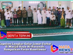 Kapolres Langkat Gelar Jumat Curhat di Masjid Raya Al-Hasanah, Sampaikan Pesan Kamtibmas
