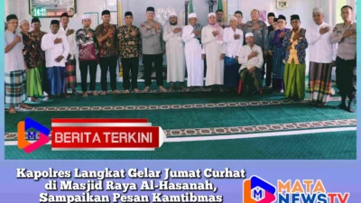 Kapolres Langkat Gelar Jumat Curhat di Masjid Raya Al-Hasanah, Sampaikan Pesan Kamtibmas